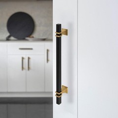 Redunest Cabinet Pulls Matte Black 5 inch Hole Centers Pull, and Gold