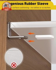 50 Pcs L-Shaped Shelf Support Pegs, 6mm Cabinet Shelf Pins with Rubber Sleeves,