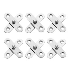 uxcell 6Pcs 360 Degree Rotating Pivot Hinges, 57 x 16.3mm Stainless Silver