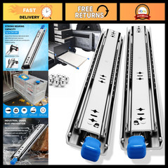 Heavy Duty Locking Drawer Slides 12-40 Inch, 250 LB Capacity, Full Extension Rai