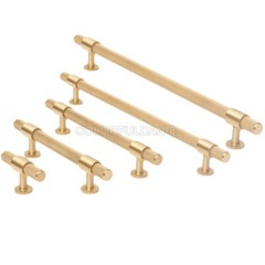 10PCS Solid Brass Cabinet Pulls Knurled Cupboard Handle for Drawer Handles Knobs