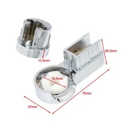 1 Set Chrome Plating Bath Hinge Brackets for Shower Door Glass Support
