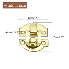 8Pcs Hasp Clasp Latch Lock 29 x 27mm Decorative Retro Toggle Latch Gold