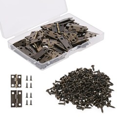 Small Hinges for Wooden Box, 30Pcs Cabinet Drawer Butt Hinges, Bronze, Iron, Pol