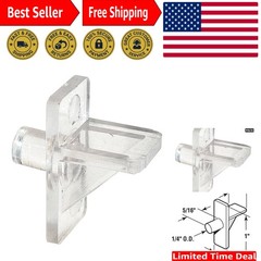 U 10136 1/4 In., Clear Plastic, Shelf Support Peg 8 Pack