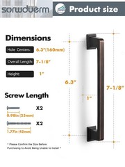 SORWDUERM 10 Pack Oil Rubbed Bronze Square Cabinet Pulls 6.3″ (160mm)