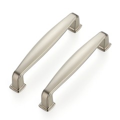 35 Pack Solid Cabinet Handles – 3-3/4 Inch Drawer Pulls, Brushed Nickel & Satin