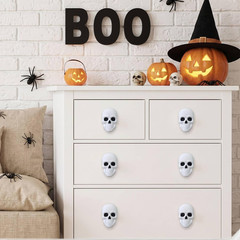 12 Pieces Halloween Skull Silicone Cabinet Knob Covers, Horror Decorative Knobs