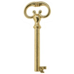 Universal Skeleton Furniture Cabinet Key Lock Polished Brass Plated 2-7/8″ Long