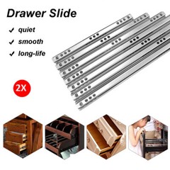 2x Full Extension 100-lb Ball Bearing Drawer Slides 8″-15″ Cold-rolled steel new