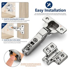4 Pack 2 Pairs European Kitchen Cabinet Hinges Soft Close Door Hinges