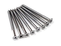 Polished Chrome Wood Screws 9 X 2 1/4 Inch for Residential Door Hinges – 24 Pack