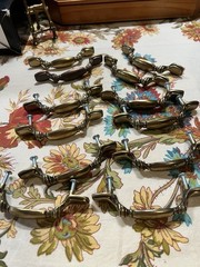 Vintage Brass Granny-Chic Drawer Pull 4.5” Cabinet Hardware Set of 12 READ