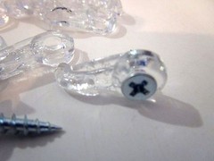 Glass Retainer Clip – ***Clear*** Plastic – 1/8″ offset, New