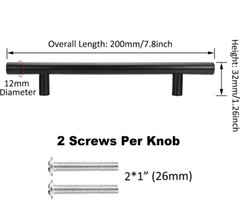 15 Pack 5″ Hole Centers Stainless Steel Black Cabinet Handles Drawer Pulls