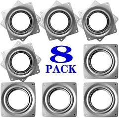 8Pack Lazy Susan Hardware, 4INCH Square Rotating Bearing Plate, 300lbs Capacity