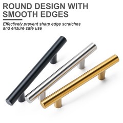 Aegero Matte Black Cabinet Pulls, 4 Pack, 5 in, 3 in Hole Center