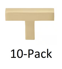 *10-PACK* GLIDERITE 2 in. Champagne Gold Finish Solid Square Cabinet Knob