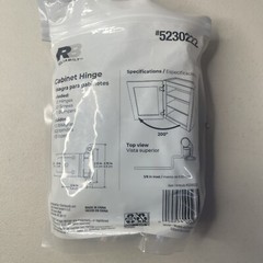 Reliabilt Cabinet Hinge 3/8-in Inset Black Finish 10 Ct New