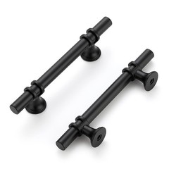15 PCS Black Cabinet Handles Drawer Pulls 3-1/2 Inch Hole Center Hardware