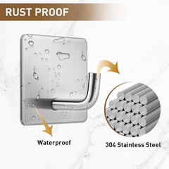 Adhesive Wall Hooks Stainless Steel Waterproof for Fire Blankets Outdoor Indoor