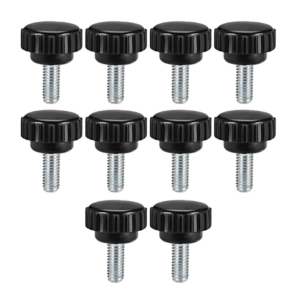 M6x10mm Male Thread Round Knurled Clamping Knobs Grip Thumb Screw on Type 10X