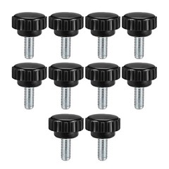 M6x10mm Male Thread Round Knurled Clamping Knobs Grip Thumb Screw on Type 10X