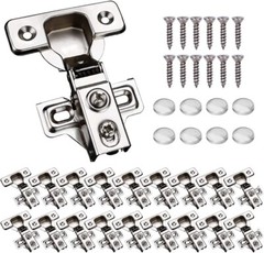 19-Pieces Soft Close Cabinet Door Hinges for 1/2″ Partial Overlay Cupboard 10…
