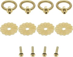 Gold Brass Cabinet Handles, Vintage Flower Design Pulls – 4 Pack Drawer Knobs