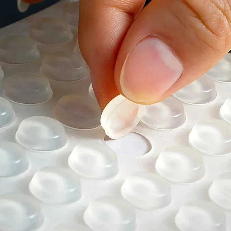 100PCS Clear Silicone Rubber Bumpers Self Adhesive Cabinet Drawer Buffer Pads