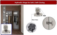 50PCS 1-1/4″ Overlay Soft Close Face Frame 105° Compact Cabinet Hinge Handware