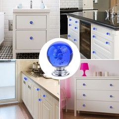 10 PCS Crystal Cabinet Knobs Round Glass Bubbles Dresser Knobs Smooth Drawer Kno