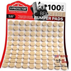 Cabinet Door Bumpers 100 PCS – Small Pads 3/8” (Beige) | 100 PCS, Beige Felt