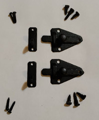 VTG Mckinney Hammered Forged Iron Dead Black 3/8″ Offset Latch Cabinet Hardware