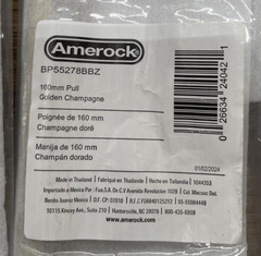 (LOT x8) Amerock BP55278BBZ Blackrock 6-5/16″ Drawer Pull – Golden Champagne