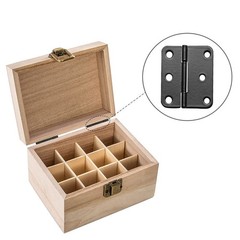 Auvotuis 1.5×1.3 Inch Black Metal Butt Hinges, 24Pcs