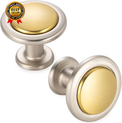 10 Pack Gold and Nickel Kitchen Cabinet Knobs Brushed Gold and Silver Drawer…