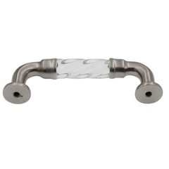 4 Pack RK International Acrylic Swirl Bow Pull Satin Nickel Clear 3″ Ctr CP-43-P