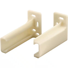 Drawer Track Back Plate, 3/8 In. X 1 In., Plastic, White (1-Pair)