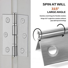 24 Pcs 3.28 Inch Door Hinges, Stainless Steel Folding Butt Hinges, Furniture …