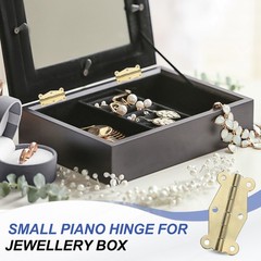 Small Vintage Box Hinge 2″ 180 Degree Hinge with Screw (Gold Tone, Pack of 12)