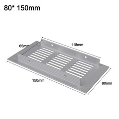 80mm Silver Aluminum Ventilation Grille for Cabinets Wardrobes and Doors