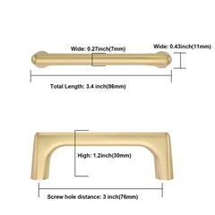 Asidrama 10 Pack 3 Inch(76mm) Brushed Gold Cabinet Pulls Cabinet Handles Cupb…