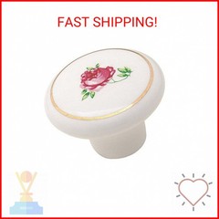 Amerock | Cabinet Knob | White | 1-1/2 inch (38 mm) Diameter | Everyday Heritage