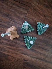 Pine Trees And A Bear Resin Dresser Drawer Pulls Set Of 4