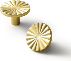 Goo-Ki 1.5′(38mm) Dia Brushed Brass Cabinet Knob, Big Zinc Alloy Drawer Knobs wi