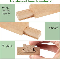 6PCS Wood Drawer Slides 16 Inches Wooden Drawer Slides Bottom Mount Classic Cent
