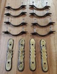 Amerock Brass Cabinet Handle 735-1 And Back Plate 736-1 Antique Brass Lotof 12pc