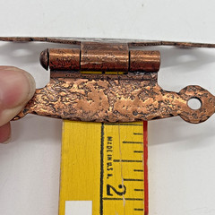Vintage Hammered Copper-Plated H-Hinges DISTRESSED 6 Cabinet Hardware Colonial