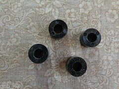 Package of 25 Plasticraft Black Plastic Round Door Slide Spacer
